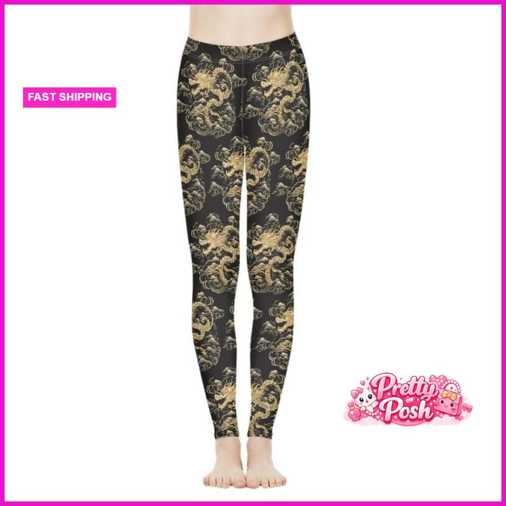Polyester Spandex Leggings High Rise Workout Tights Stretchy - Picture 2 of 7